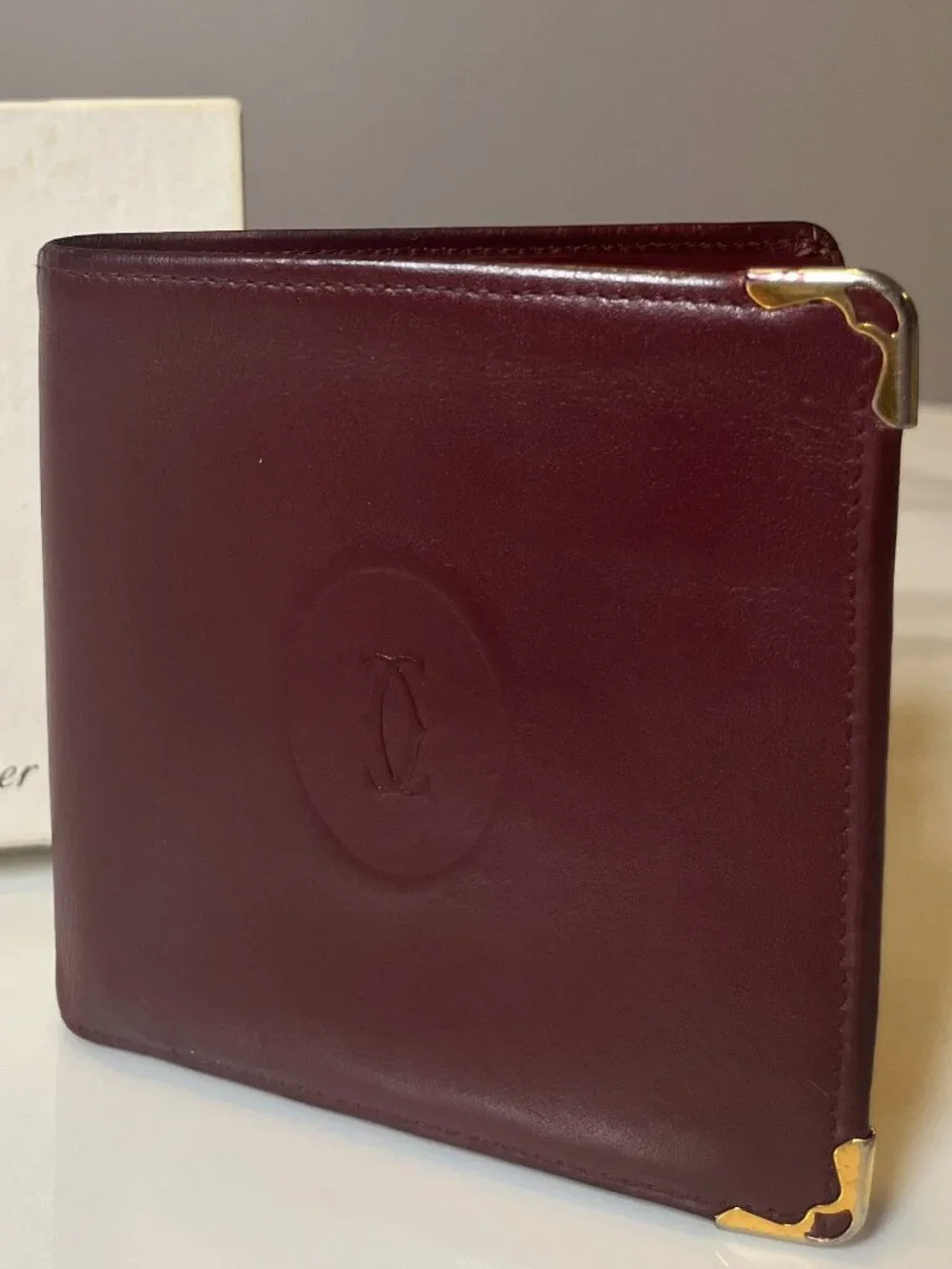 Cartier Must de Cartier Burgundy Leather Bifold Wallet Full Inclusion - Picture 3 of 12